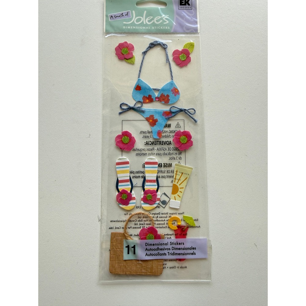 Jolee's By You Dimensional Stickers Tropical Bikini Summer Beach SPJJ106 NEW